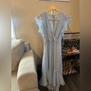 Altar'd State Sky Blue Shimmer Dress whimsical Fairycore size medium Semisheer